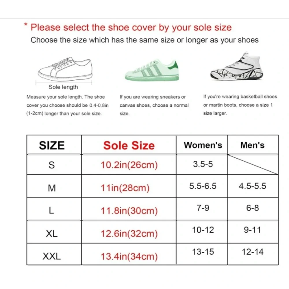 HEKEDES Waterproof Shoe Cover Sz XL Reusable Foldable Rain Boot Black Adult NEW